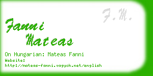 fanni mateas business card